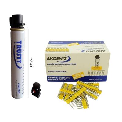 AKDENİZ Gazlı Tabanca Çivisi 27mm 1000 ÇİVİ+1 Gaz - 1