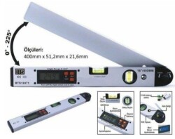 Bts 12471 Dijital Açı Ölçerli Su Terazisi 16''/400 mm - 1