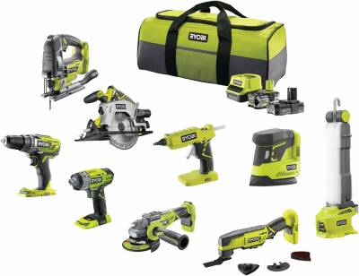 Ryobi R18CK9-252S Akülü Kompakt 9'lu Set Bez Çantalı - 1